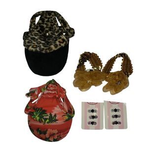 Small Dog Fashion Hats  and Hair Accessories Leopard & Floral Hat Size Small